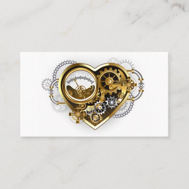 Steampunk Heart with a Manometer Business Card (Front)