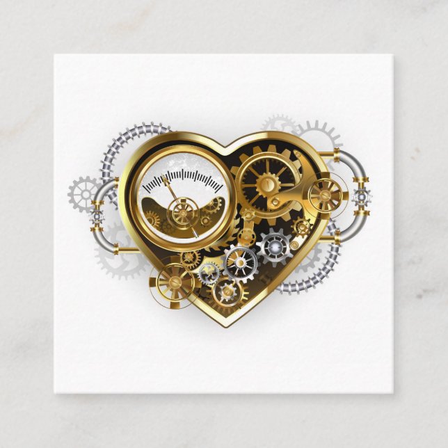 Steampunk Heart with a Manometer Calling Card (Front)