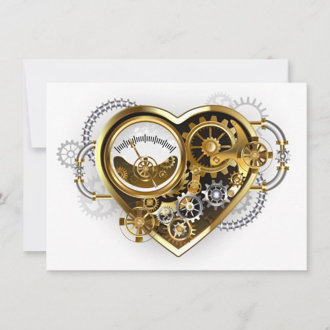 Steampunk Heart with a Manometer Card (Front)