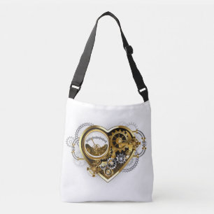 Steampunk Heart with a Manometer Crossbody Bag