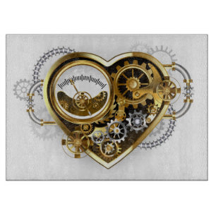 Steampunk Heart with a Manometer Cutting Board