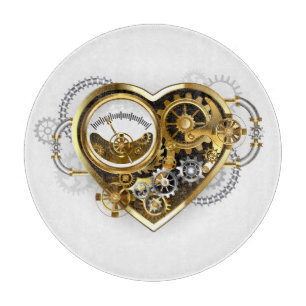 Steampunk Heart with a Manometer Cutting Board