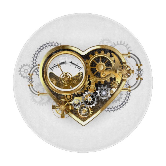 Steampunk Heart with a Manometer Cutting Board (Front)