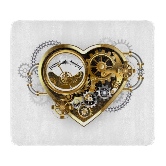Steampunk Heart with a Manometer Cutting Board (Front)