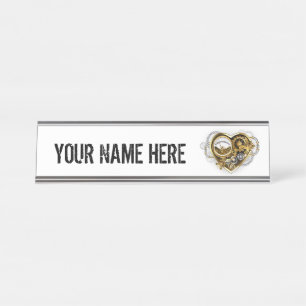 Steampunk Heart with a Manometer Desk Name Plate