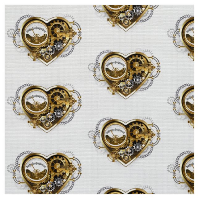 Steampunk Heart with a Manometer Fabric (Swatch)