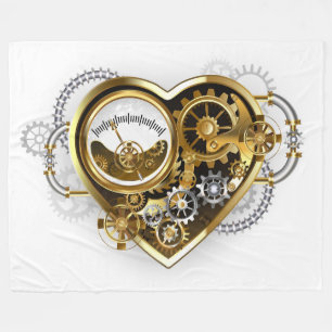 Steampunk Heart with a Manometer Fleece Blanket