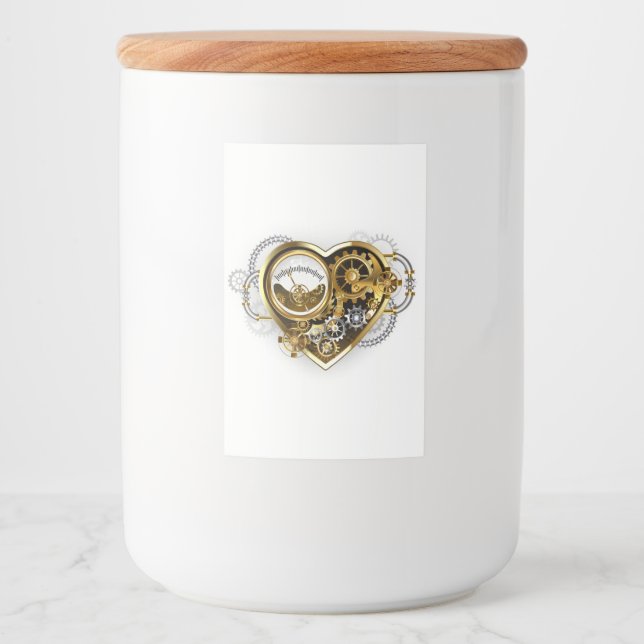 Steampunk Heart with a Manometer Food Label (Front)