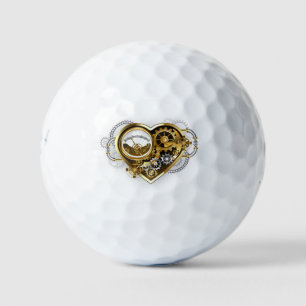 Steampunk Heart with a Manometer Golf Balls