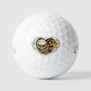 Steampunk Heart with a Manometer Golf Balls