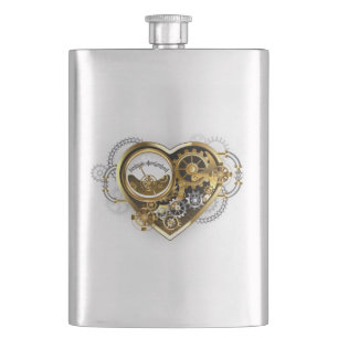 Steampunk Heart with a Manometer Hip Flask