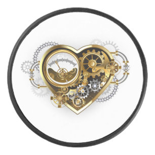 Steampunk Heart with a Manometer Hockey Puck