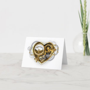 Steampunk Heart with a Manometer Holiday Card