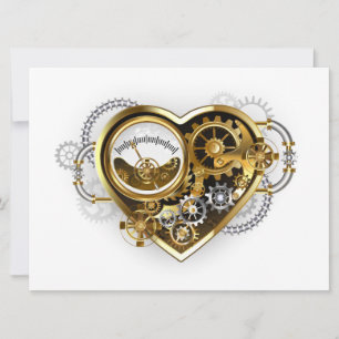 Steampunk Heart with a Manometer Invitation