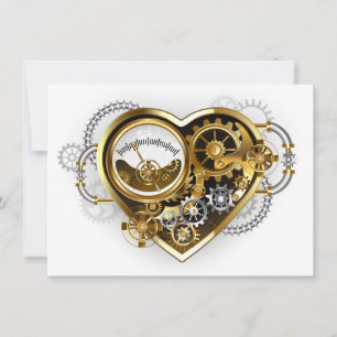 Steampunk Heart with a Manometer Invitation