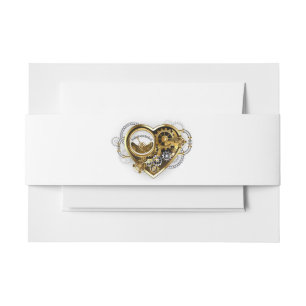 Steampunk Heart with a Manometer Invitation Belly Band