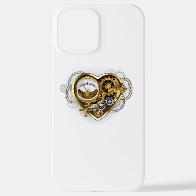 Steampunk Heart with a Manometer iPhone Case (Back)