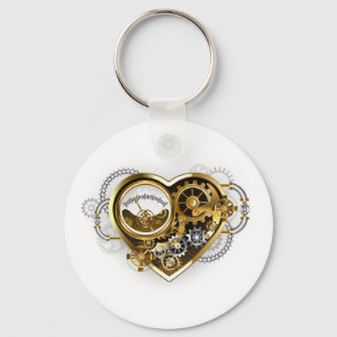 Steampunk Heart with a Manometer Key Ring