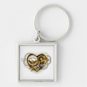 Steampunk Heart with a Manometer Key Ring