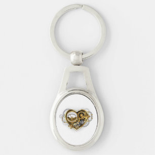 Steampunk Heart with a Manometer Key Ring
