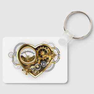 Steampunk Heart with a Manometer Key Ring