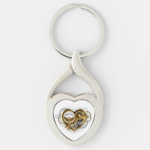 Steampunk Heart with a Manometer Key Ring