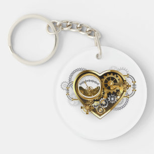 Steampunk Heart with a Manometer Key Ring