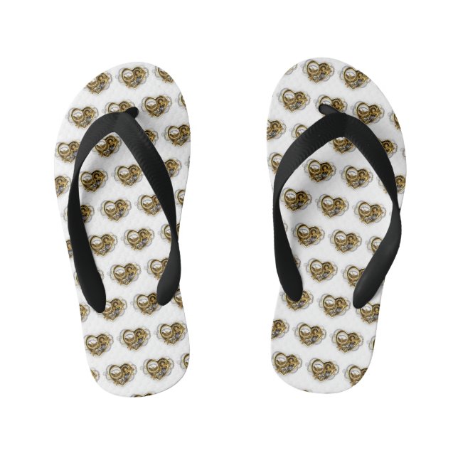 Steampunk Heart with a Manometer Kid's Thongs (Footbed)