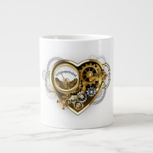 Steampunk Heart with a Manometer Large Coffee Mug