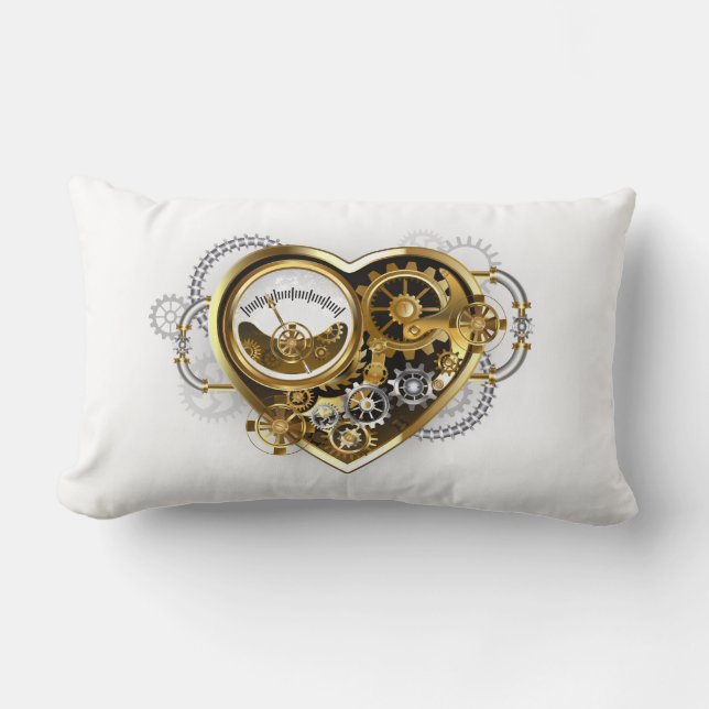 Steampunk Heart with a Manometer Lumbar Cushion (Front)