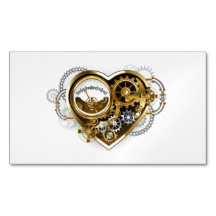 Steampunk Heart with a Manometer Magnetic Business Card