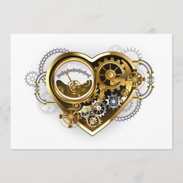 Steampunk Heart with a Manometer Menu (Front)