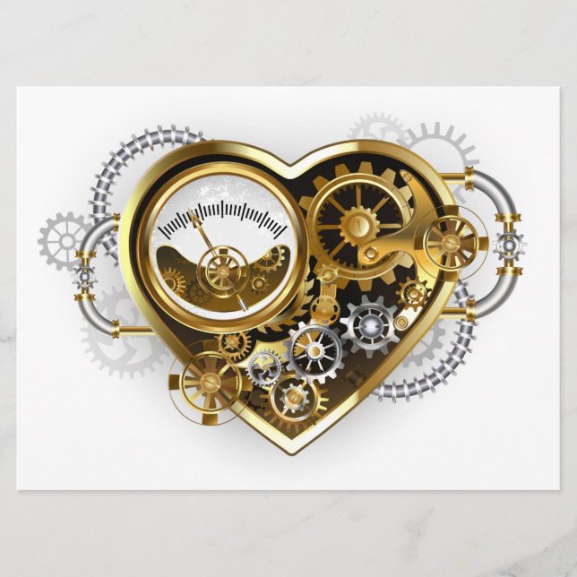 Steampunk Heart with a Manometer Menu (Front)