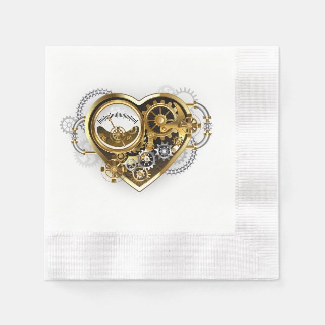 Steampunk Heart with a Manometer Napkin (Front)