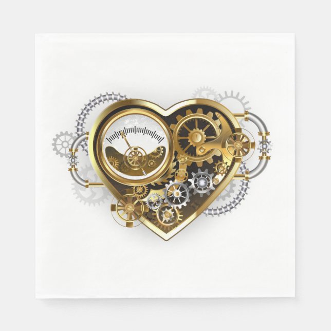 Steampunk Heart with a Manometer Napkin (Front)