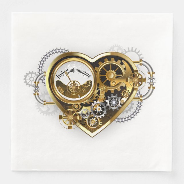 Steampunk Heart with a Manometer Napkin (Front)