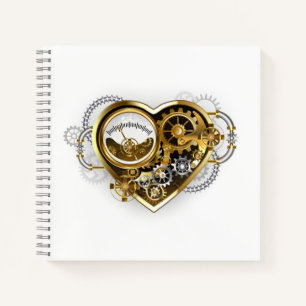 Steampunk Heart with a Manometer Notebook