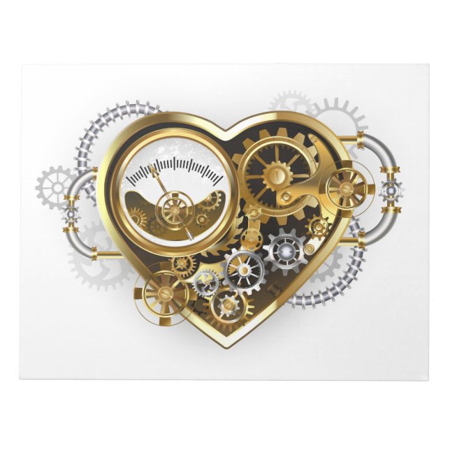 Steampunk Heart with a Manometer Notepad (Front)