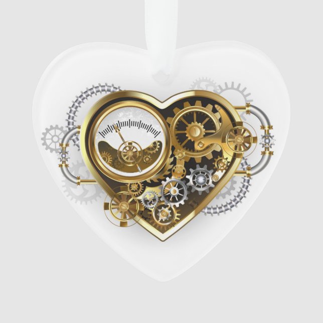 Steampunk Heart with a Manometer Ornament (Front)