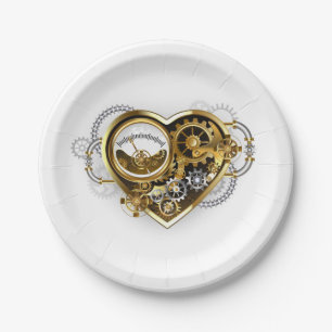 Steampunk Heart with a Manometer Paper Plate