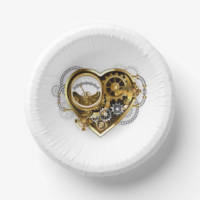 Steampunk Heart with a Manometer Paper Plate (Front)