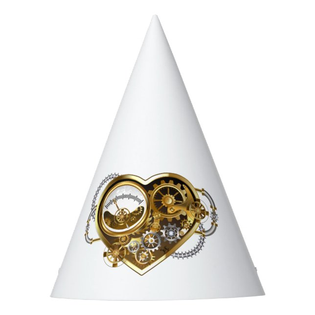 Steampunk Heart with a Manometer Party Hat (Front)