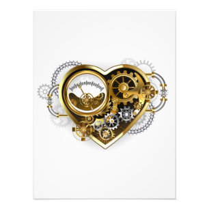 Steampunk Heart with a Manometer Photo Print