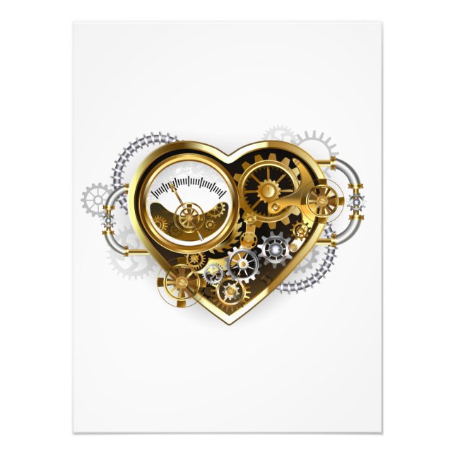 Steampunk Heart with a Manometer Photo Print (Front)