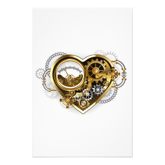Steampunk Heart with a Manometer Photo Print (Front)