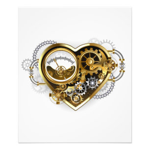 Steampunk Heart with a Manometer Photo Print