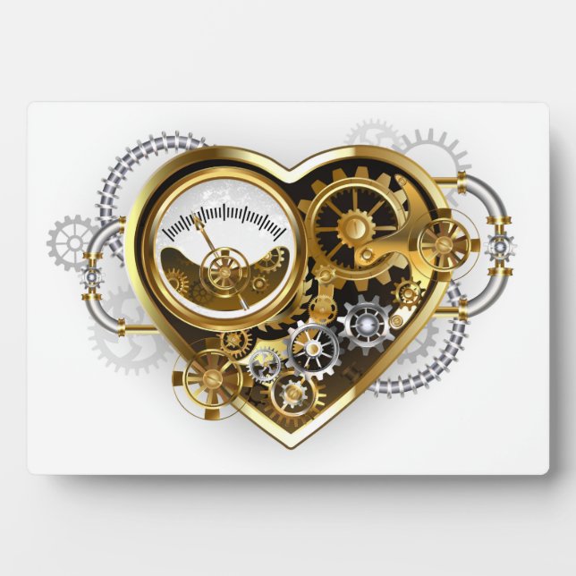 Steampunk Heart with a Manometer Plaque (Front)