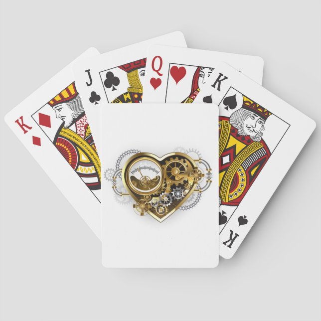 Steampunk Heart with a Manometer Playing Cards (Back)
