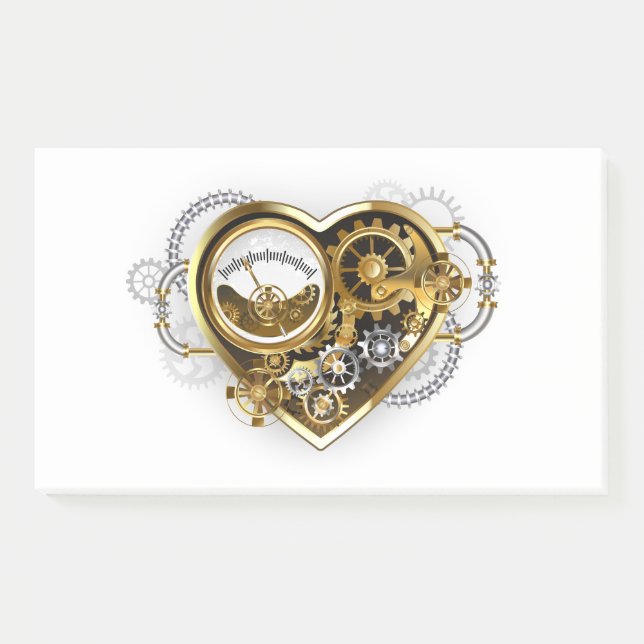 Steampunk Heart with a Manometer Post-it Notes (Front)