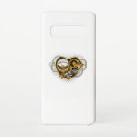 Steampunk Heart with a Manometer Samsung Galaxy Case<br><div class="desc">Mechanical,  volumetric,  steampunk heart with pressure gauge,  steel and gold gears on white background. Steampunk style.</div>